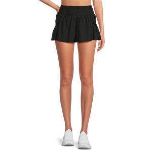 FREE PEOPLE MOVEMENT Women’s Black Ruffle Hem Lounge Shorts Size Medium